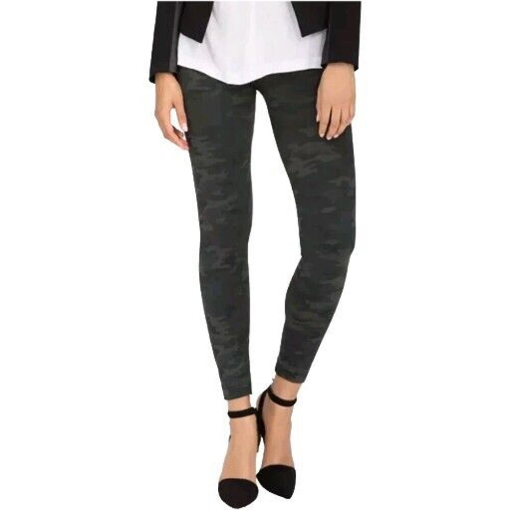 Spanx Womens Look At Me Now Seamless Camo Leggings Green/Black Size XL